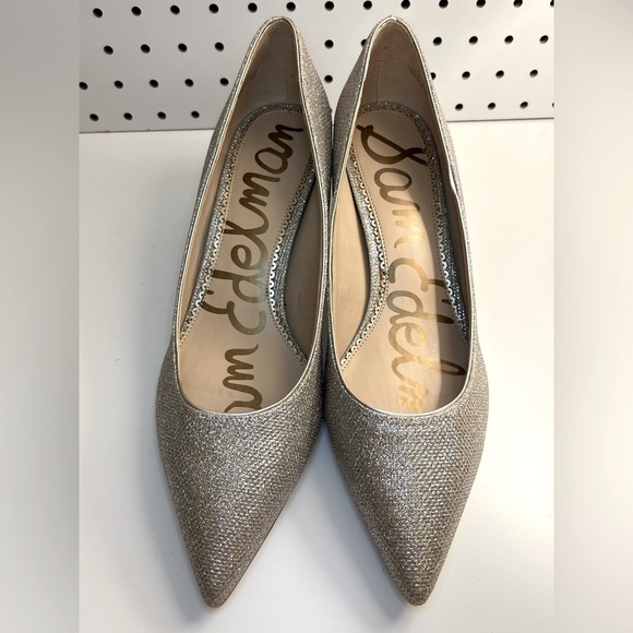 Sam Edelman Dori Kitten Heels Silver Metallic Size 10M - Picture 12 of 16